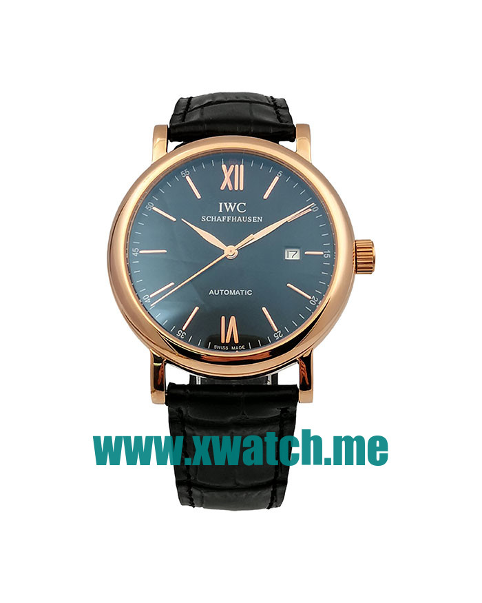 41MM Rose Gold Replica IWC Portofino IW356522 Black Dials Watches UK
