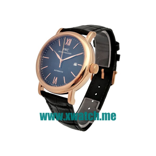 41MM Rose Gold Replica IWC Portofino IW356522 Black Dials Watches UK