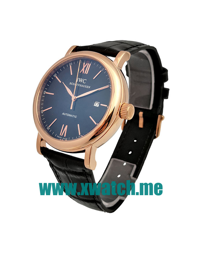 41MM Rose Gold Replica IWC Portofino IW356522 Black Dials Watches UK