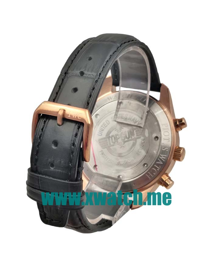 45MM Rose Gold Replica IWC Pilots IW377701 Black Dials Watches UK