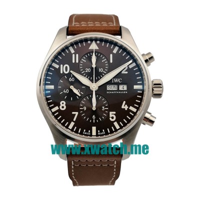 40.5MM Steel Replica IWC Pilots IW377714 Brown Dials Watches UK