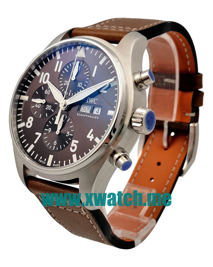 40.5MM Steel Replica IWC Pilots IW377714 Brown Dials Watches UK