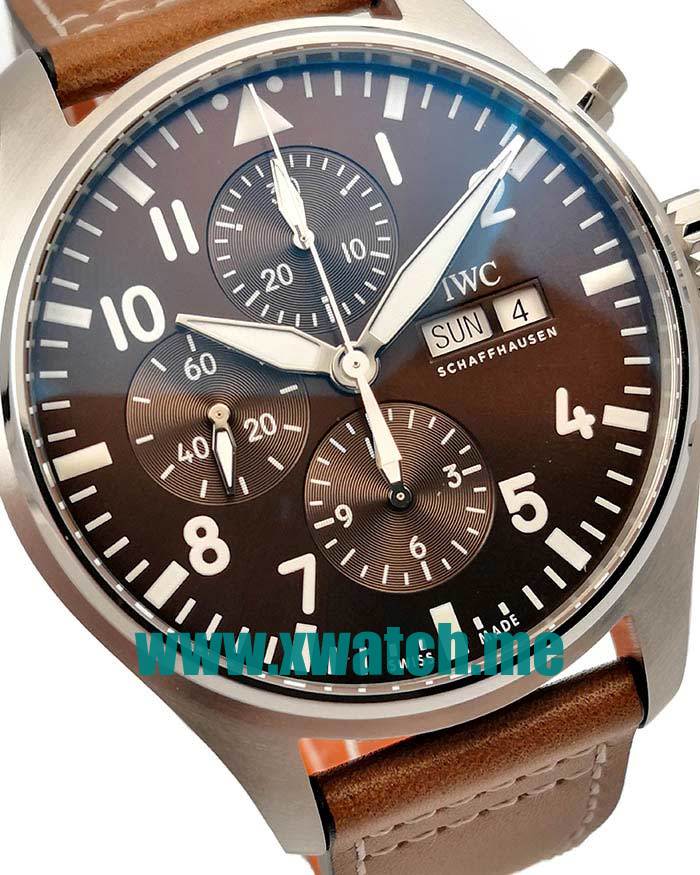 40.5MM Steel Replica IWC Pilots IW377714 Brown Dials Watches UK