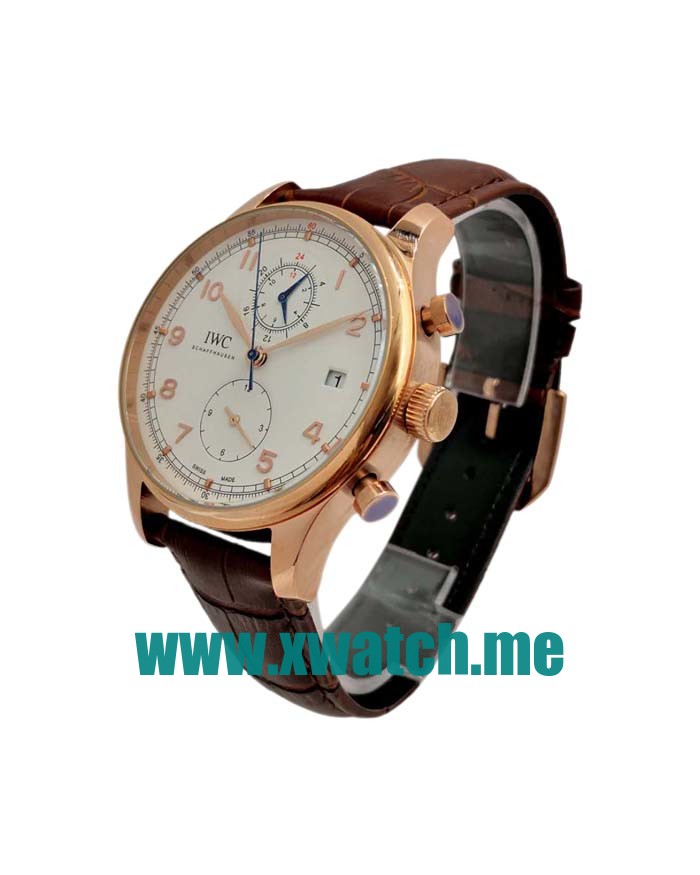 42MM Rose Gold Replica IWC Portugieser Chrono IW390402 Silver Dials Watches UK