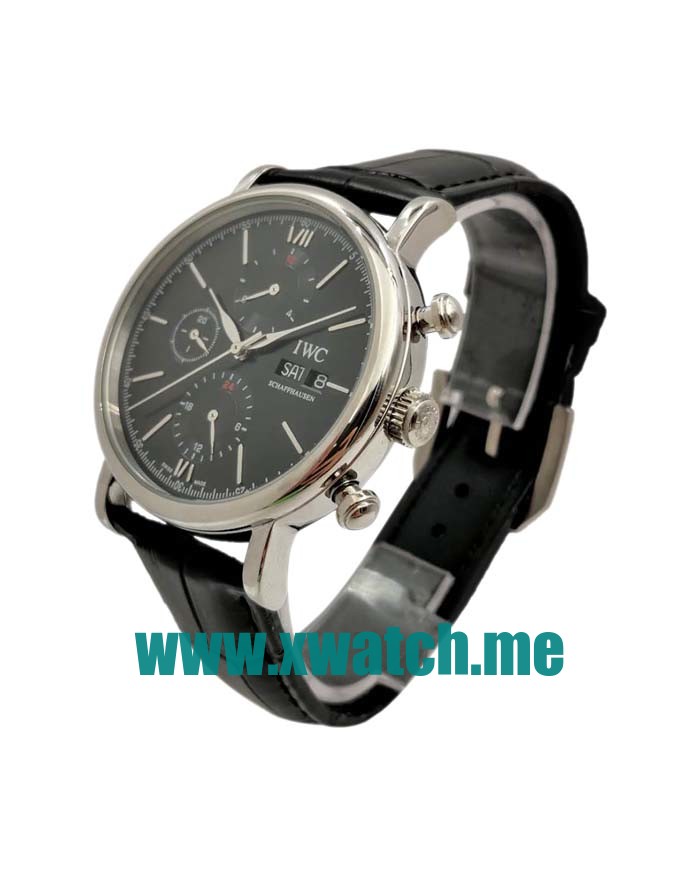 42MM Steel Replica IWC Portofino Chronograph IW391019 Black Dials Watches UK