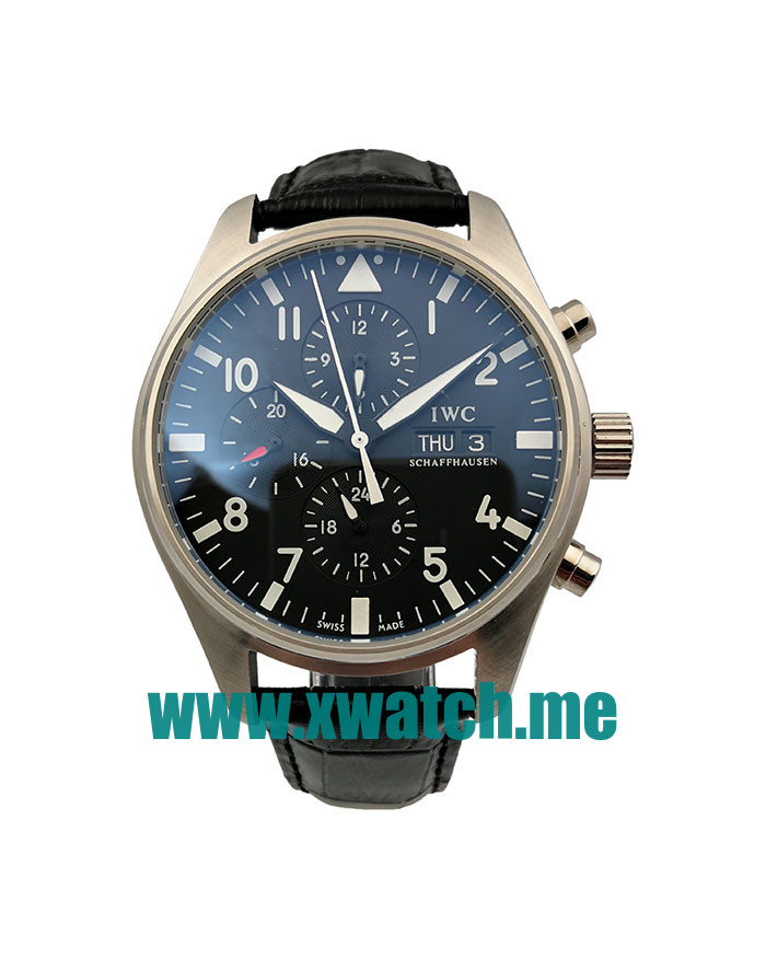 41MM Steel Replica IWC Pilots IW371701 Black Dials Watches UK