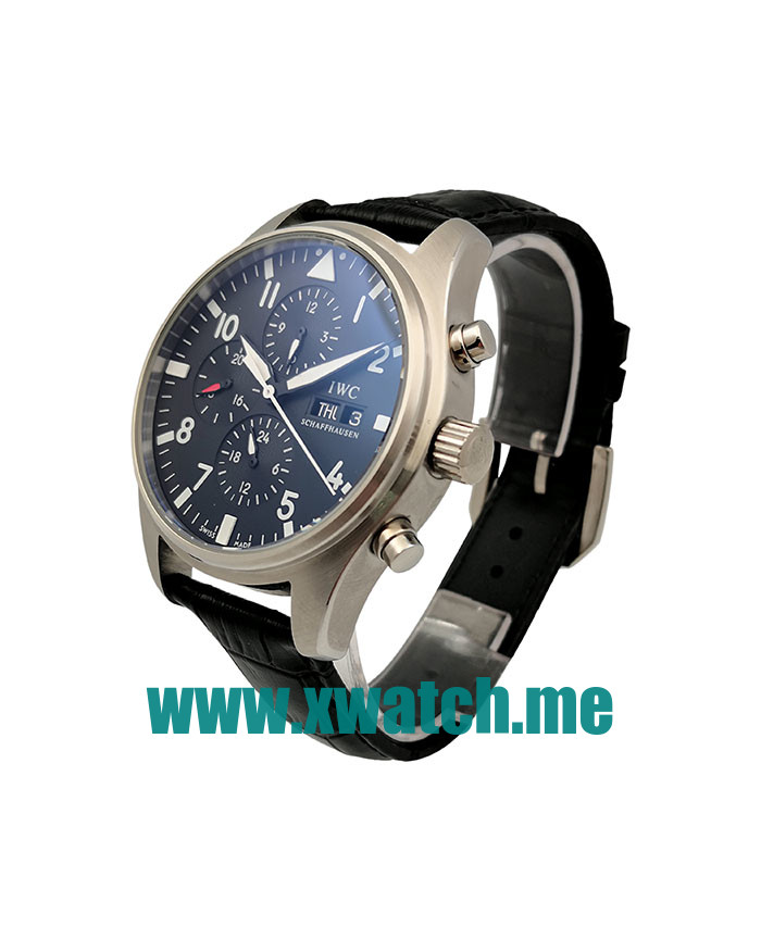 41MM Steel Replica IWC Pilots IW371701 Black Dials Watches UK