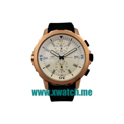 46MM Rose Gold Replica IWC Aquatimer IW329001 White Dials Watches UK