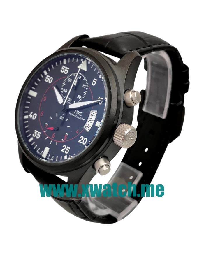 43MM Black Steel Replica IWC Pilots Spitfire IW387802 Black Dials Watches UK