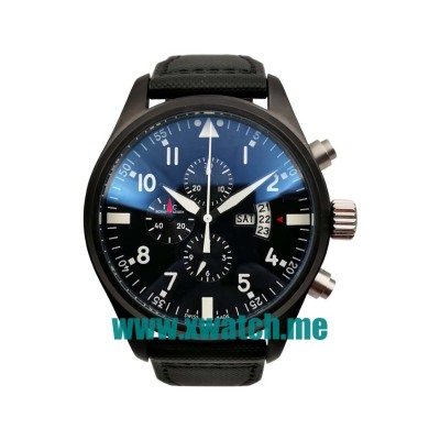 45MM Black Ceramic Replica IWC Pilots Spitfire Double Chronograph IW378901 Black Dials Watches UK