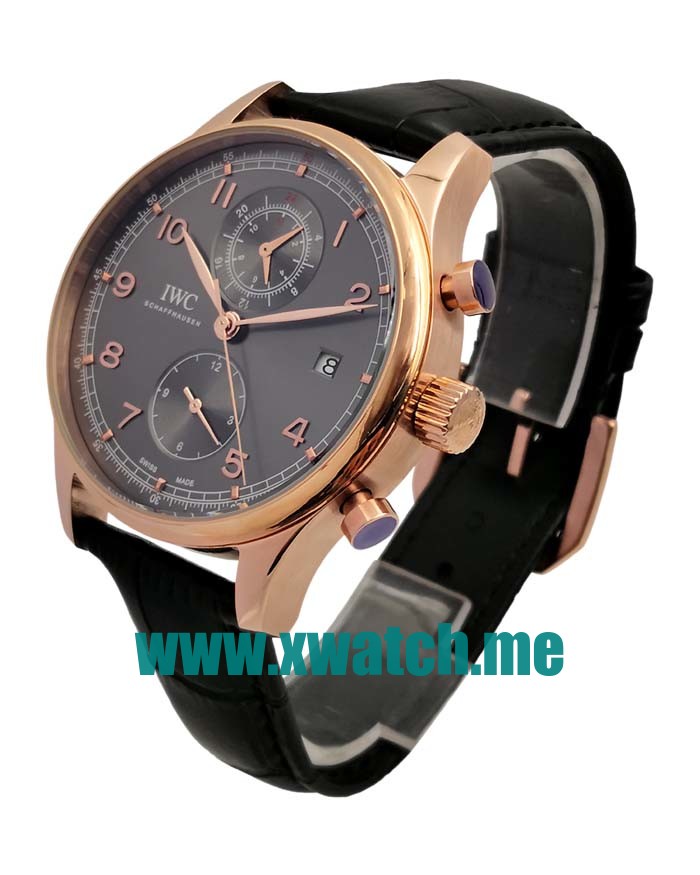 42MM Rose Gold Replica IWC Portugieser IW390505 Black Dials Watches UK