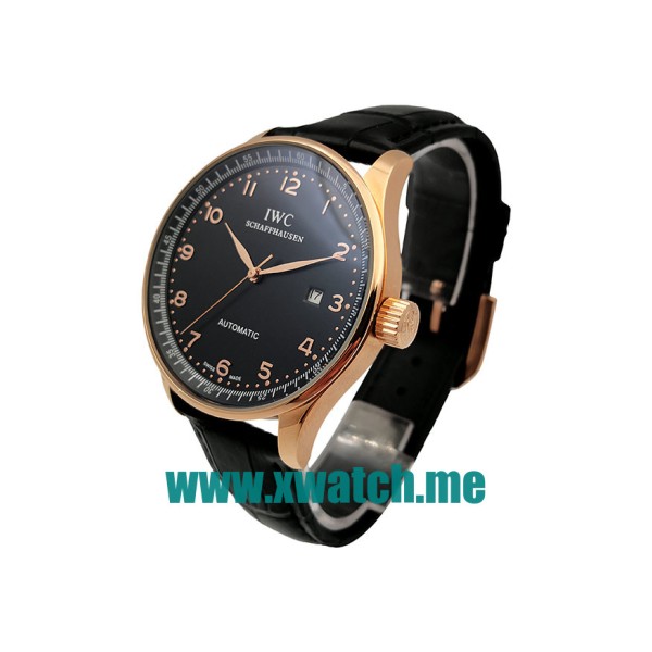41.5MM Rose Gold Replica IWC Portofino 70654 Black Dials Watches UK