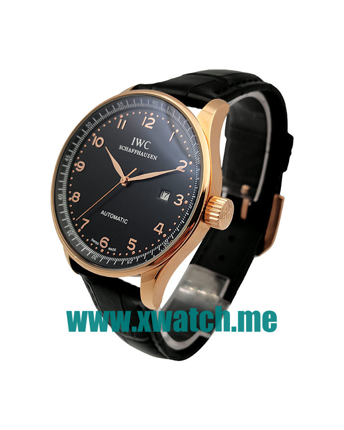 41.5MM Rose Gold Replica IWC Portofino 70654 Black Dials Watches UK