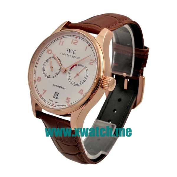 42.3MM Rose Gold Replica IWC Portugieser IW500113 White Dials Watches UK