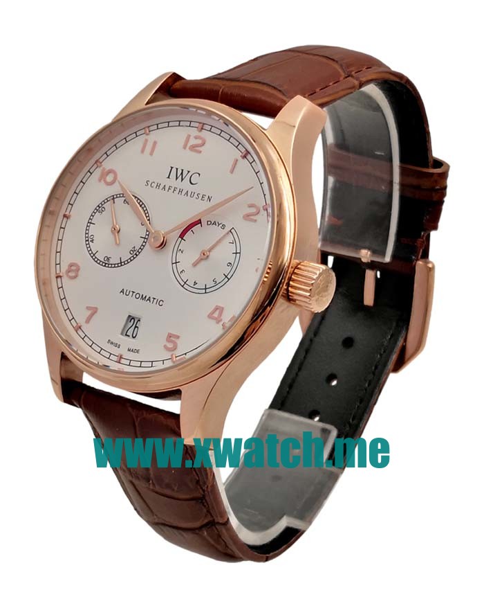 42.3MM Rose Gold Replica IWC Portugieser IW500113 White Dials Watches UK