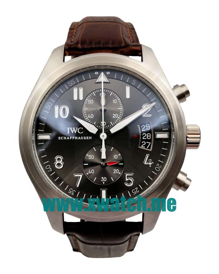 44MM Steel Replica IWC Pilots Spitfire Chronograph IW387802 Grey Dials Watches UK