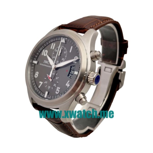44MM Steel Replica IWC Pilots Spitfire Chronograph IW387802 Grey Dials Watches UK