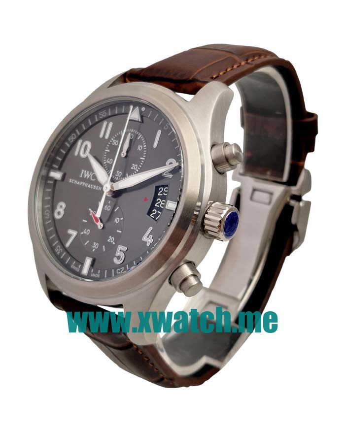 44MM Steel Replica IWC Pilots Spitfire Chronograph IW387802 Grey Dials Watches UK