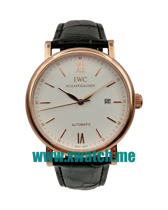 41.5MM Rose Gold Replica IWC Portofino IW356504 White Dials Watches UK